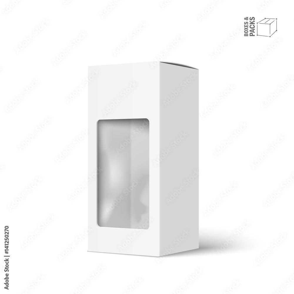 White vector product package box with window White vector product package box with window