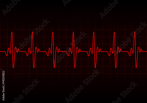 Heart beats cardiogram - Vector