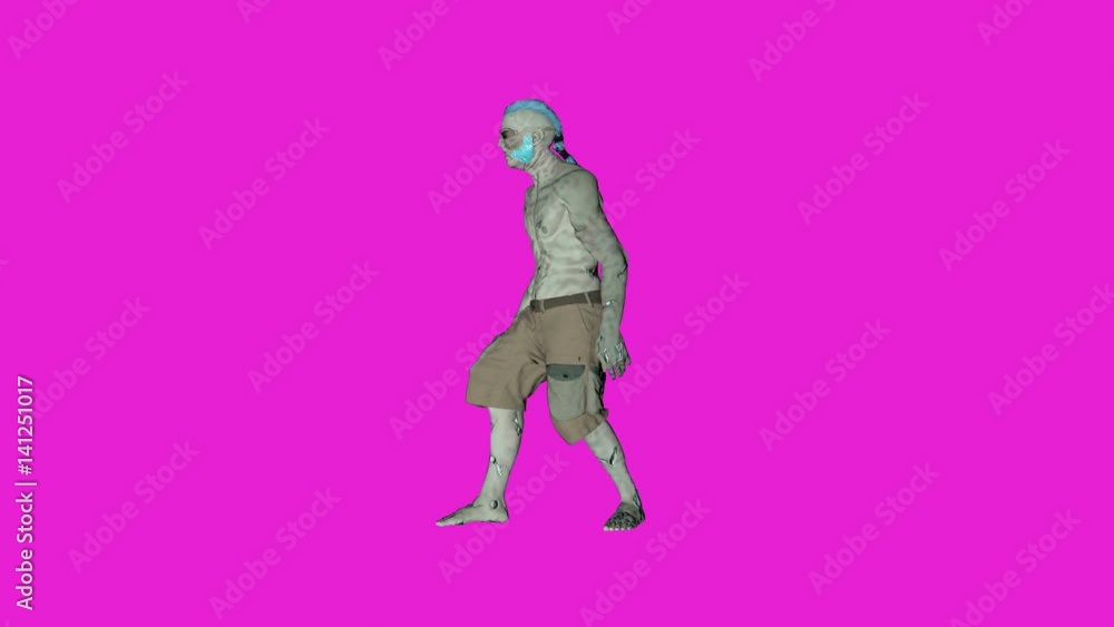 Dancing zombie character animation in solid color background Dancing zombie character animation in solid color background