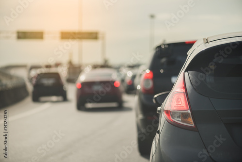 Fototapeta Naklejka Na Ścianę i Meble -  traffic jam with row of cars