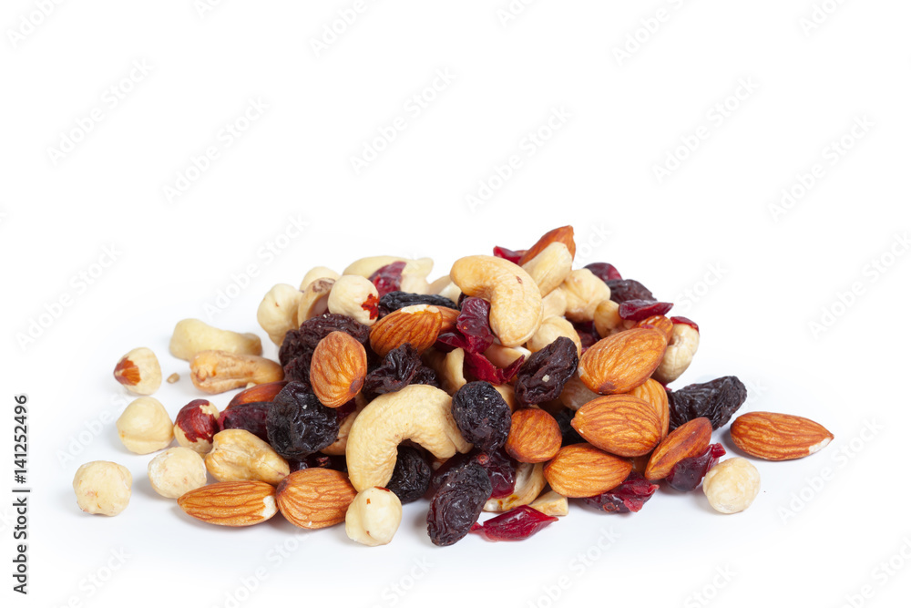 mixed nuts isolated on the white background mixed nuts isolated on the white background