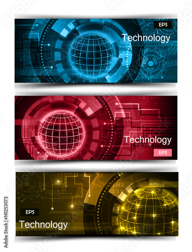 Set of modern scientific banners