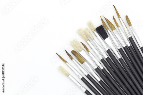 paint brushes on white background.