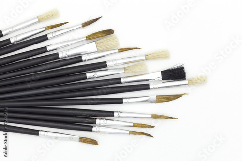 paint brushes on white background.