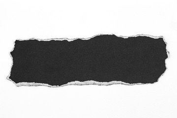 black torn paper isolated on white background, Copy space for black friday and shopping online background