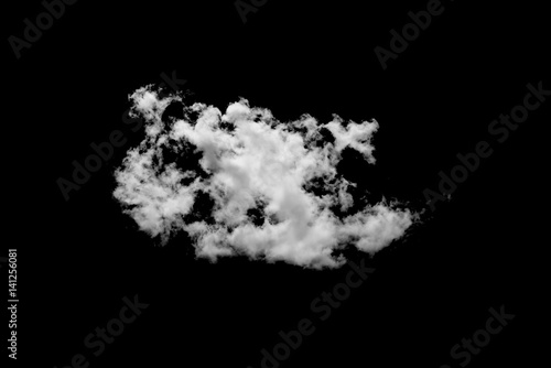 White cloud on black background