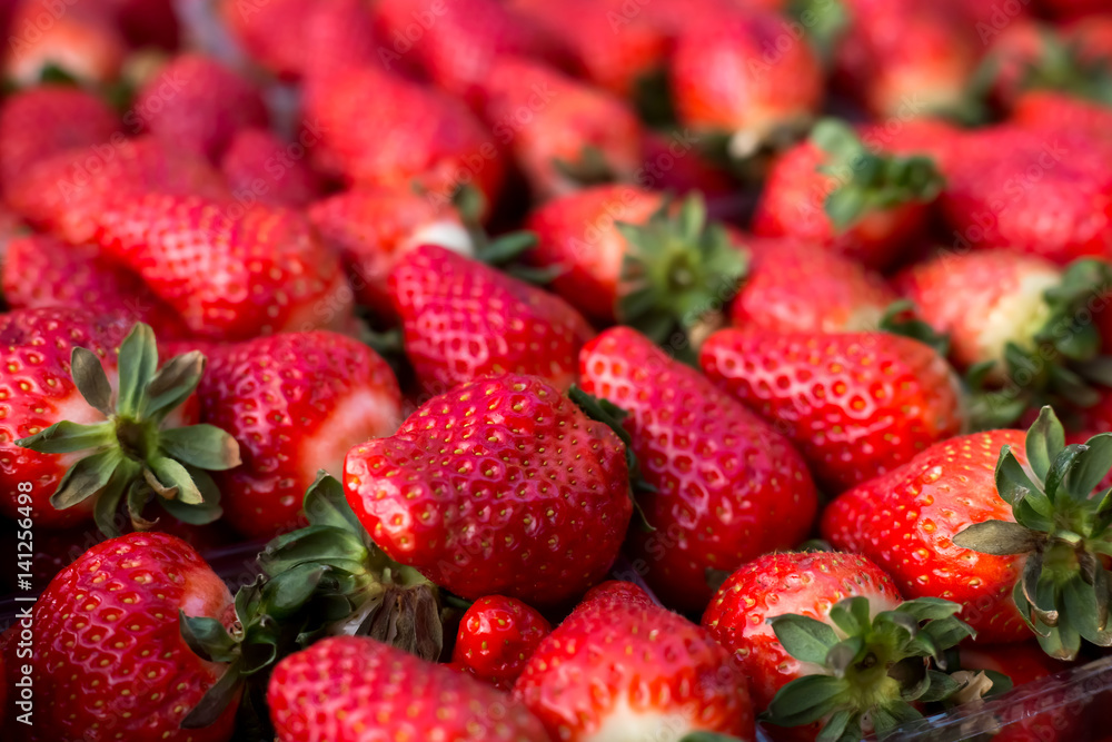 strawberries on the counter for sale in spring and summer strawberries on the counter for sale in spring and summer