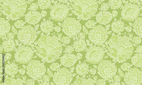 Folk-style floral decorativ...