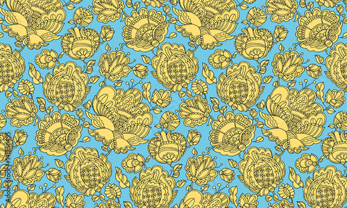 Folk-style floral decorativ...