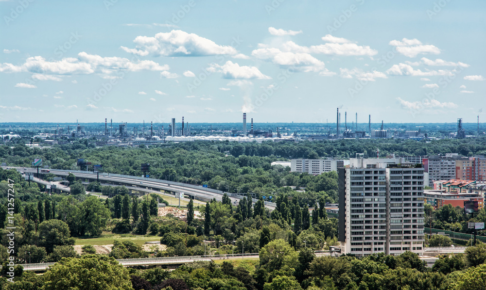 Slovnaft refinery in Bratislava, Slovakia, photo filter