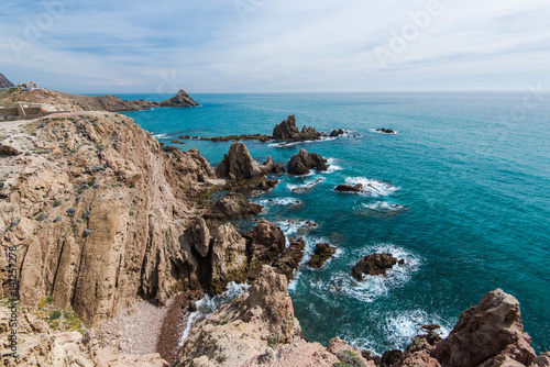 Sea scape in Cabo De Gata, Spain photo