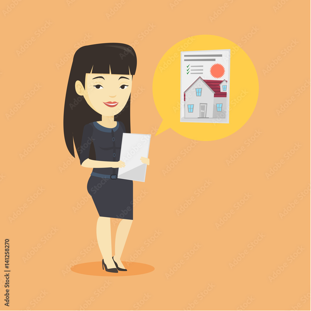 Woman looking for house vector illustration. Woman looking for house vector illustration.