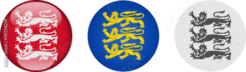 Three Lions (Glossy and Flat Icons Set)