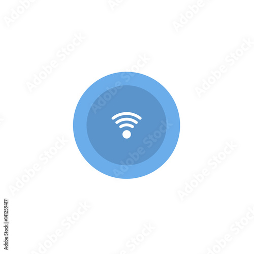 Illustration blue icon Wi-Fi in circle on flat design