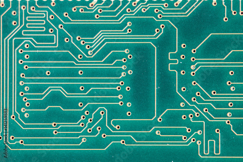 Close up of a printed computer circuit board