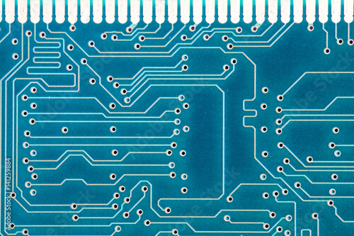 Close up of a printed computer circuit board