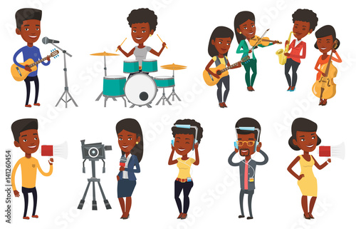 Vector set of media people characters.