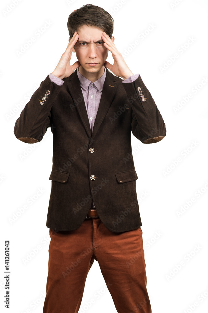 business - happy smiling businessman in a dark brown suit business - happy smiling businessman in a dark brown suit