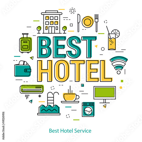Wallpaper Mural Best Hotel Service - Line Concept Torontodigital.ca