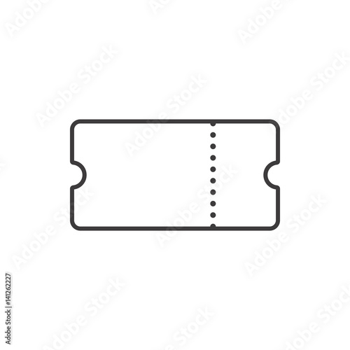 Ticket line art. Outline ticket icon. Vector