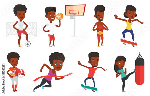 Vector set of sport characters.