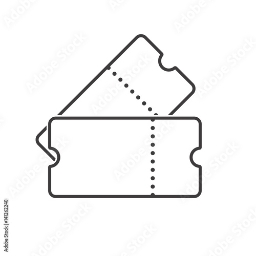 Ticket line art. Outline ticket icon. Vector