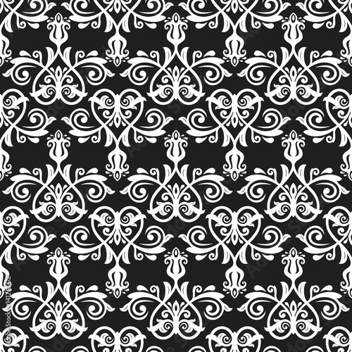 Classic seamless vector black and white pattern. Traditional orient ornament. Classic vintage background
