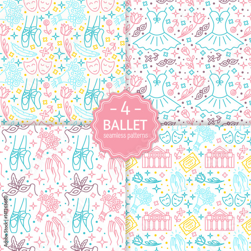 Ballet seamless patterns