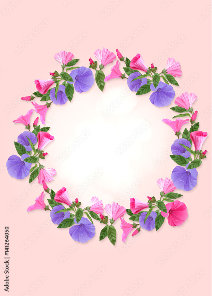 Colorful floral wreath.