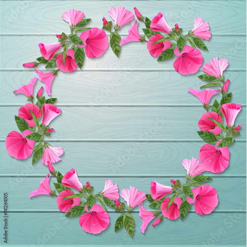 Pink floral wreath.