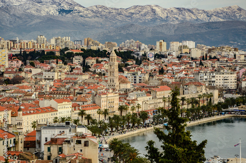 Aerial view of city Split, Croatia