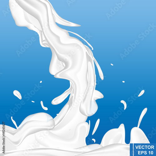 A splash of milk. Isolated on white background. Realistic. For your design