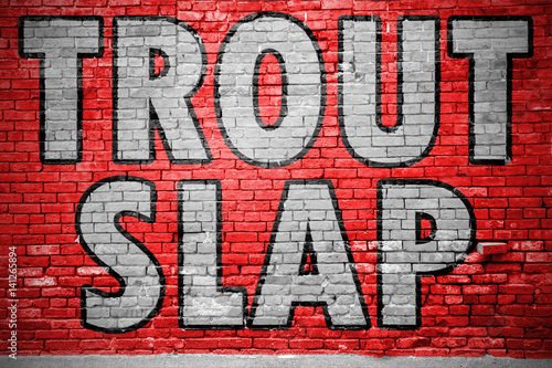 Trout Slap Ziegelsteinmauer Graffiti