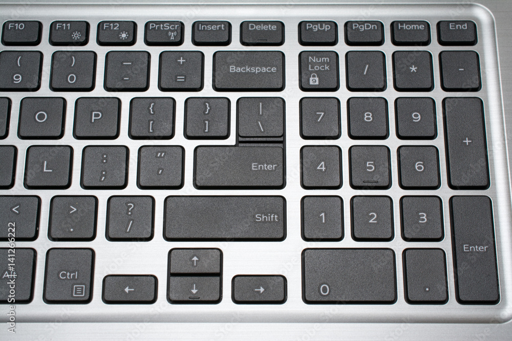 Modern laptop keyboard closeup Modern laptop keyboard closeup