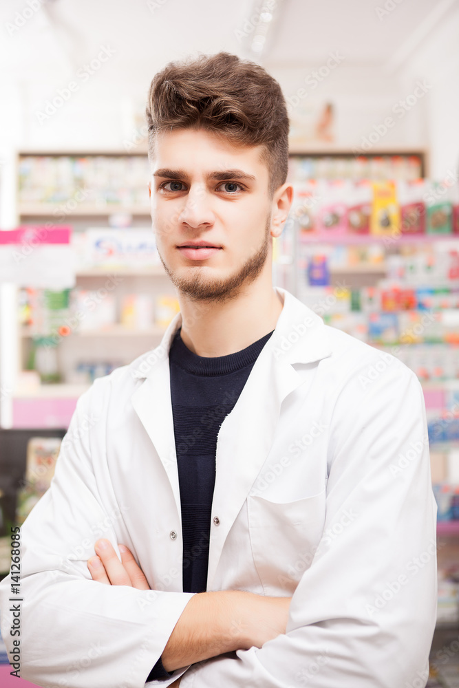 Fototapeta premium Doctor in front of his desk at work