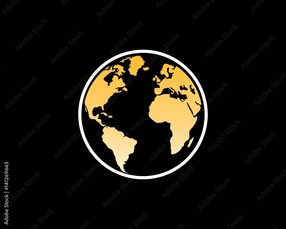 Fototapeta premium map of the earth logo