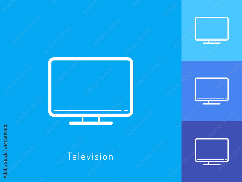 Television icon vector. Television symbol for your web site design, logo, app. One of a set of linear electronics icons.