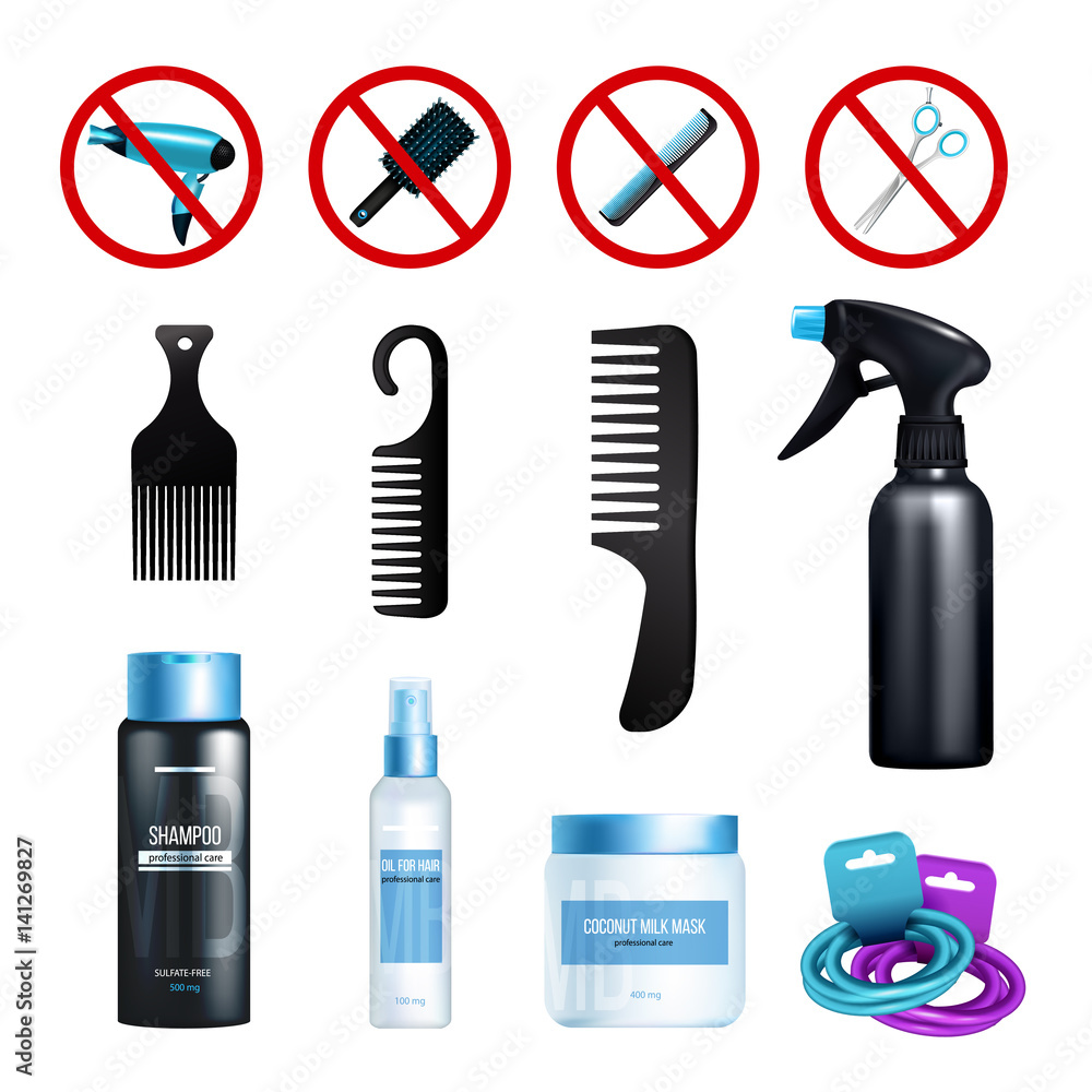 Natural Afro Hair Icon Set Natural Afro Hair Icon Set