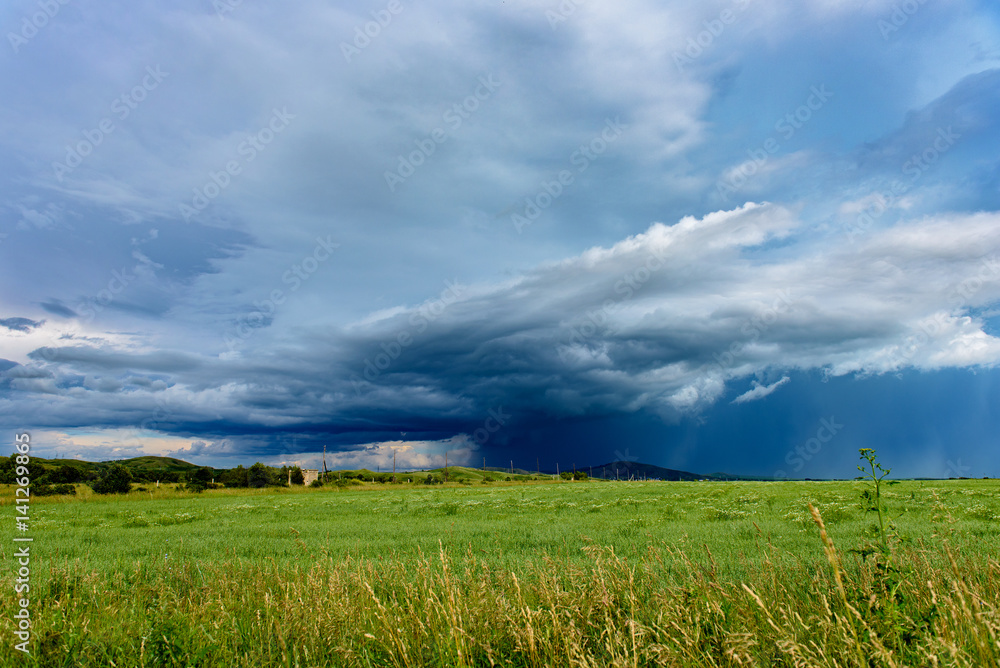 Summer Landscape, Altai, Siberia. Rain