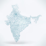 Abstract Telecommunication Network Map - India