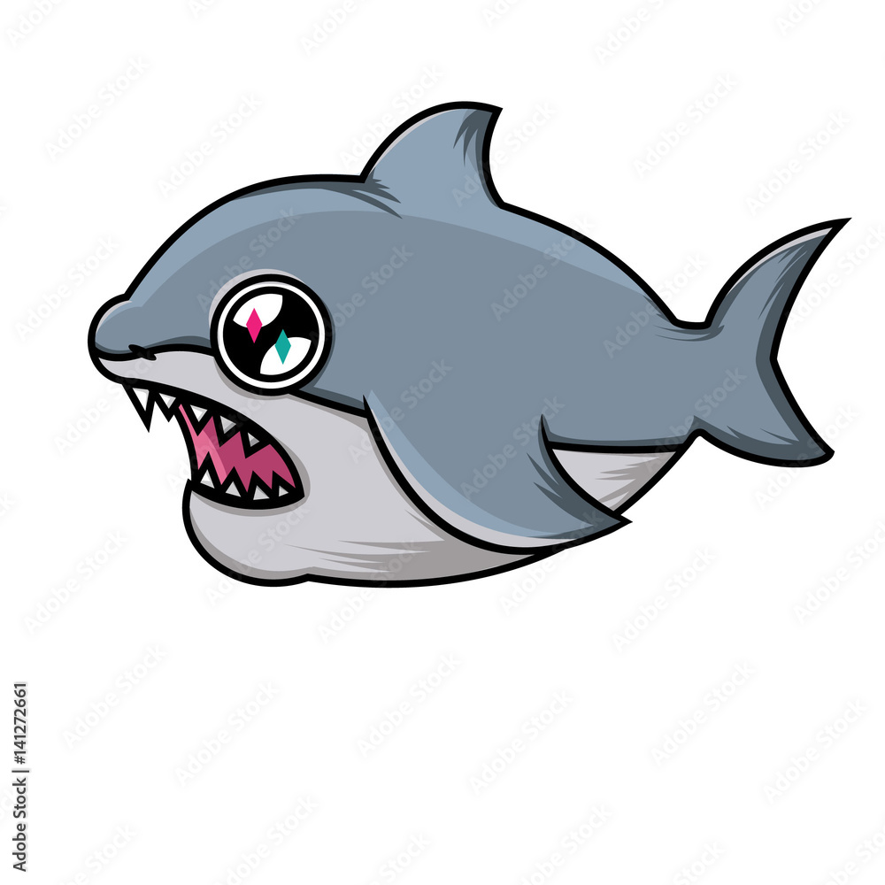Nice cartoon shark. SHARK WITH OPEN JOY Nice cartoon shark. SHARK WITH OPEN JOY