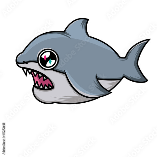 Nice cartoon shark. SHARK WITH OPEN JOY