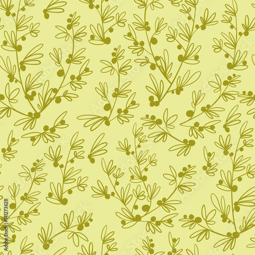 Seamless floral pattern in doodle style.