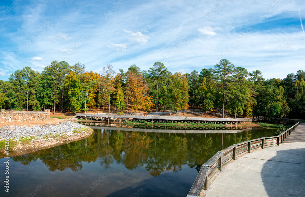 Oak Mountain State Park with reflections on the lake Oak Mountain State Park with reflections on the lake