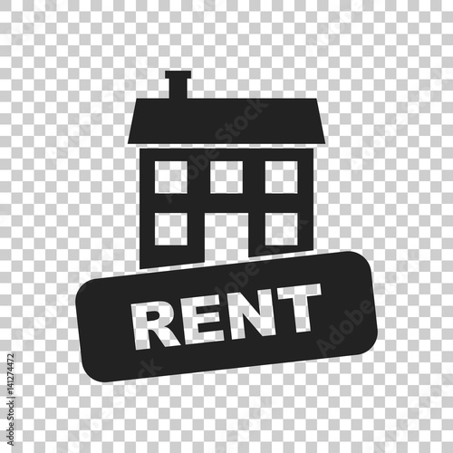 House for rent. Vector illustration in flat style on isolated  background.