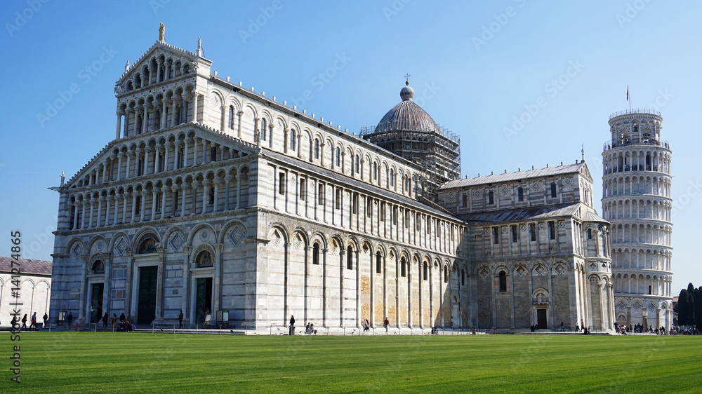 Leaning Tower and Cathedral of Pisa, Italy 