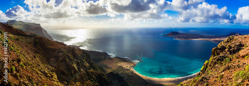  Canary island Lanzarote - breathtaking panoramic view from Mirador del Rio photo