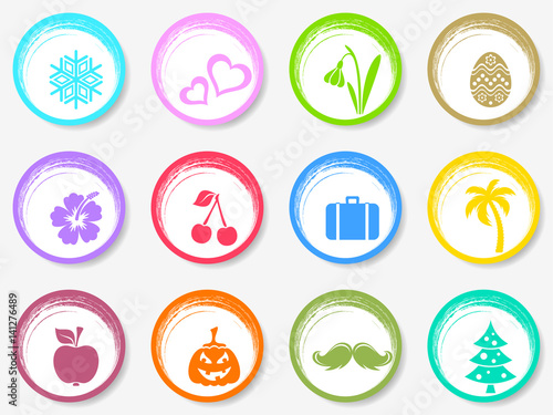 Vector calendar circle month symbols