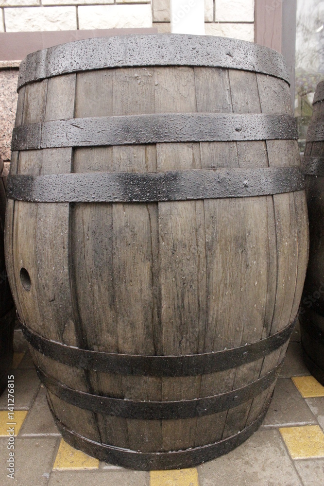 oak beer barrel in the street oak beer barrel in the street
