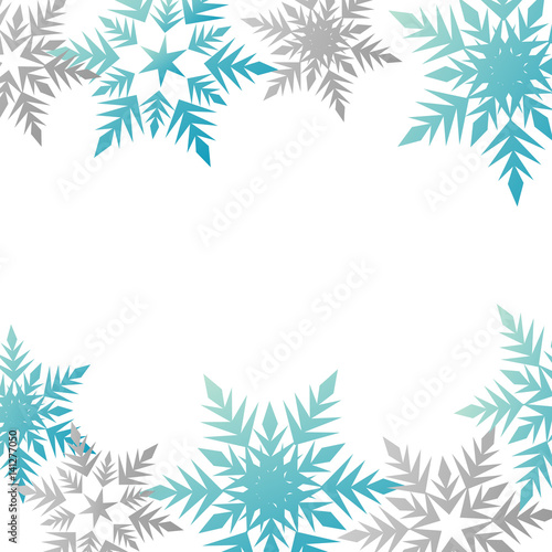 winter banner colorful pastel blue gray snowflakes place for text vector